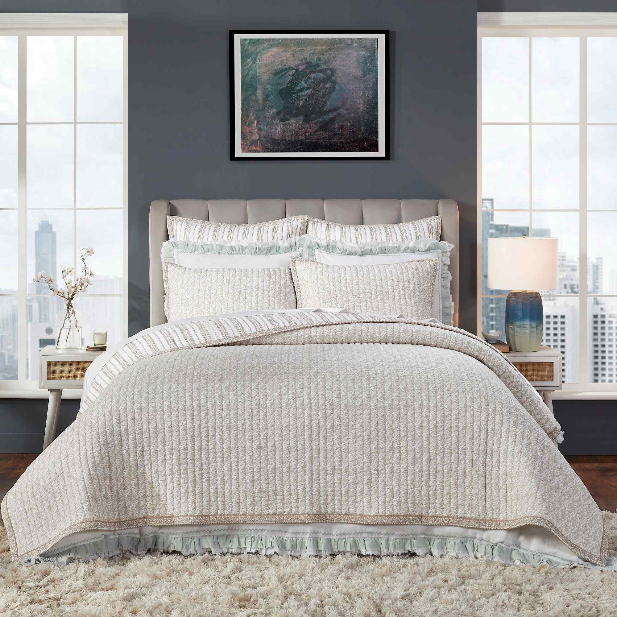 Serenity Printed Quilt - Sea Green Designs