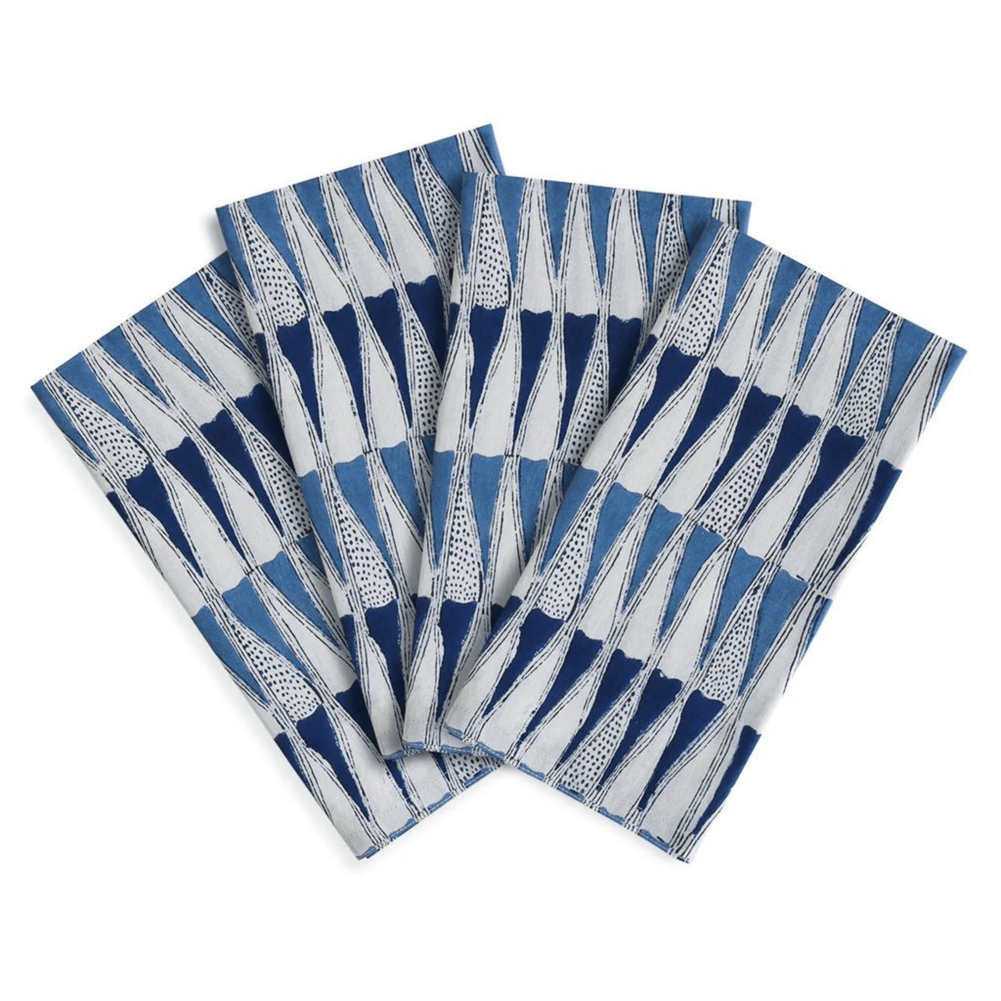 Tangier Denim Cotton Napkins - Sea Green Designs