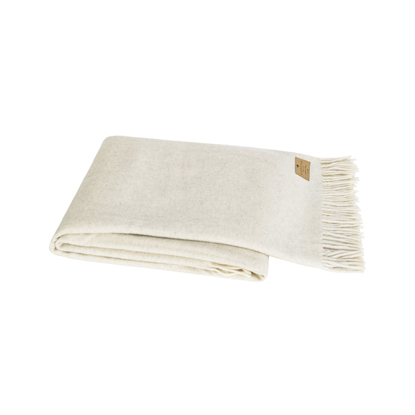 Heathered Ivory Herringbone Cashmere Throw Sea Green Designs
