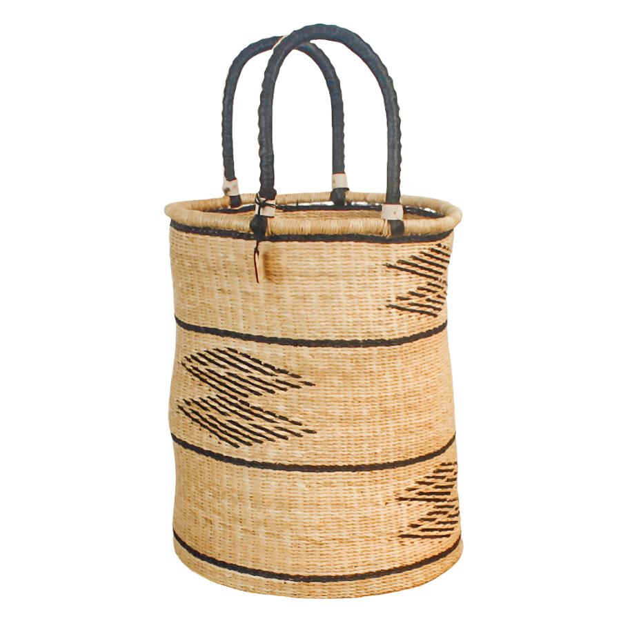 Laundry Hamper Natural Palette Bolga Baskets - Sea Green Designs