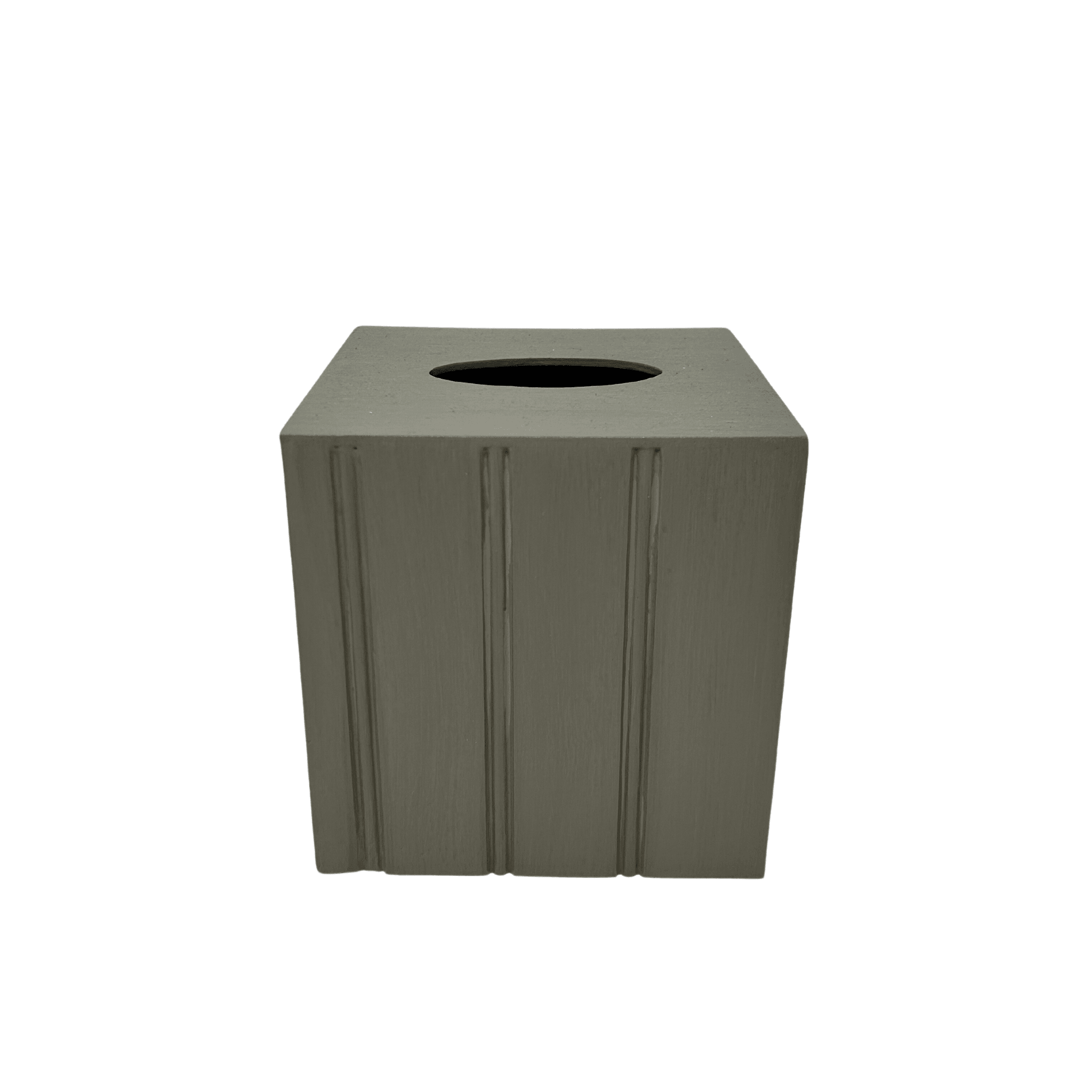 Wainscott Tissue Box in Grey - Sea Green Designs