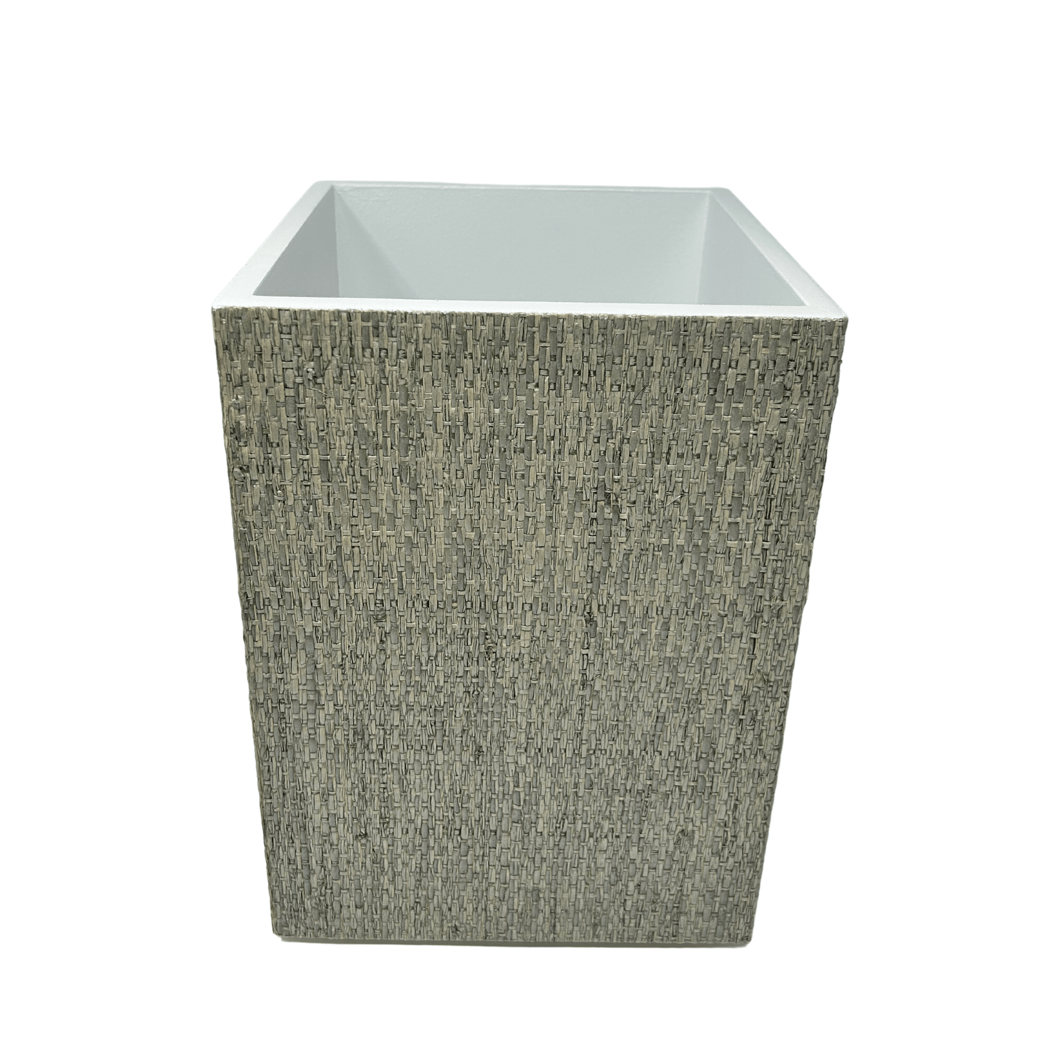 Wastebasket in SeaGrass on White - Sea Green Designs