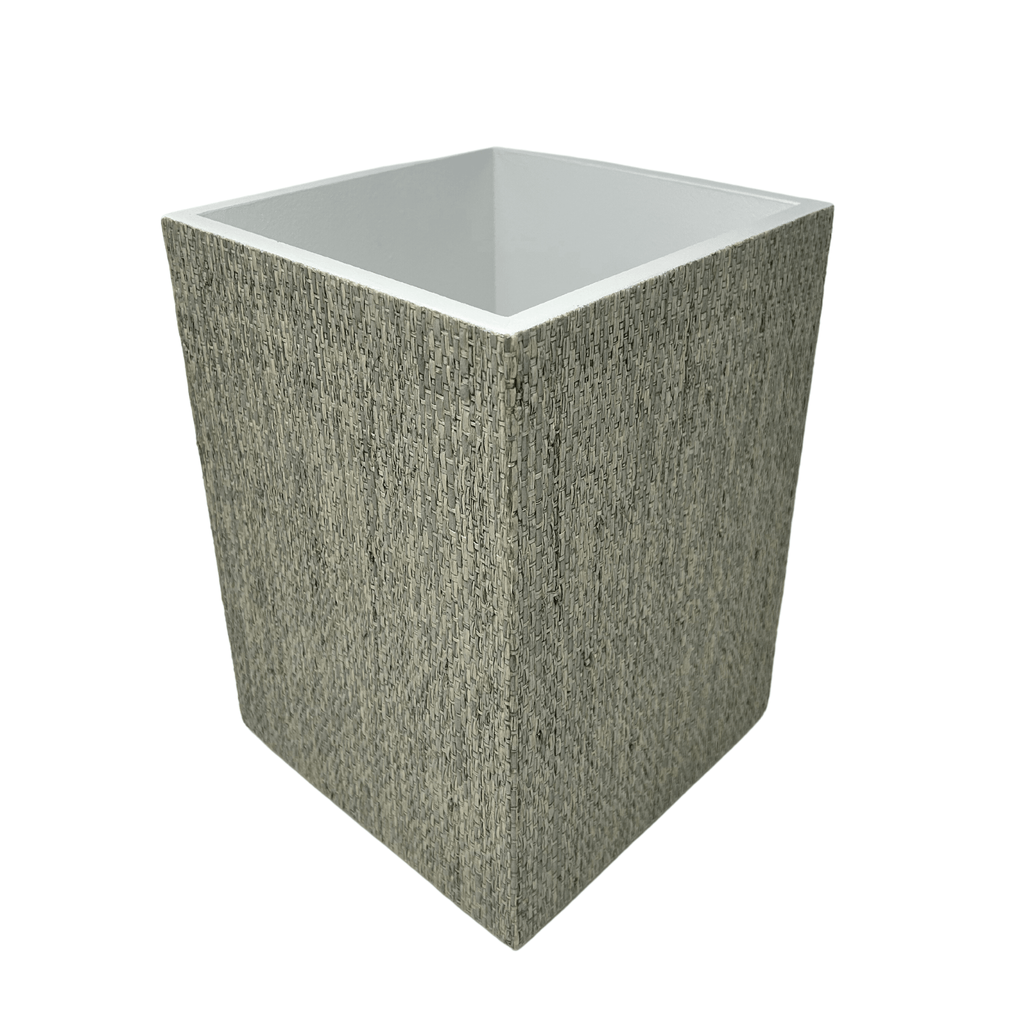 Wastebasket in SeaGrass on White - Sea Green Designs
