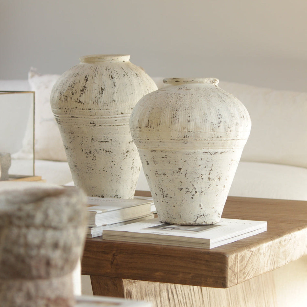 Antique Jar in White Wash