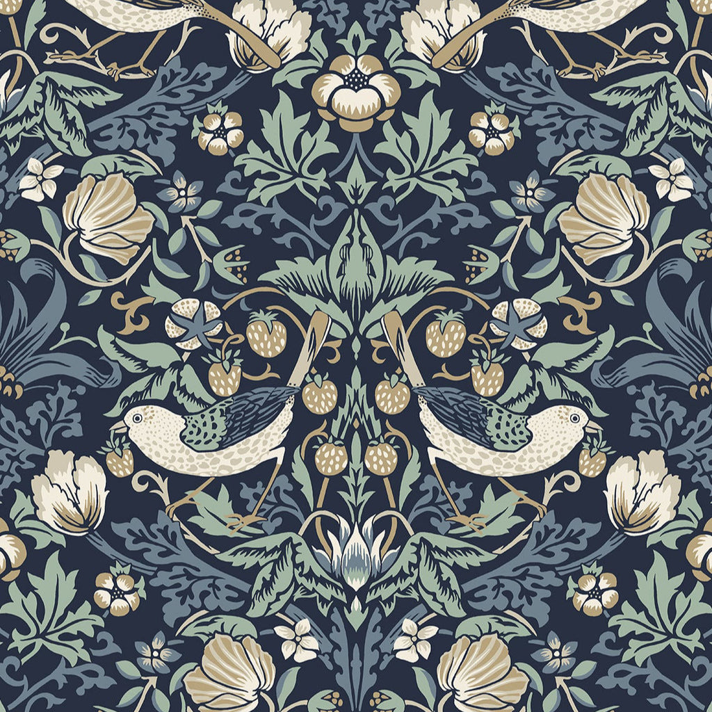 Fragaria Garden Wallpaper - Sea Green Designs