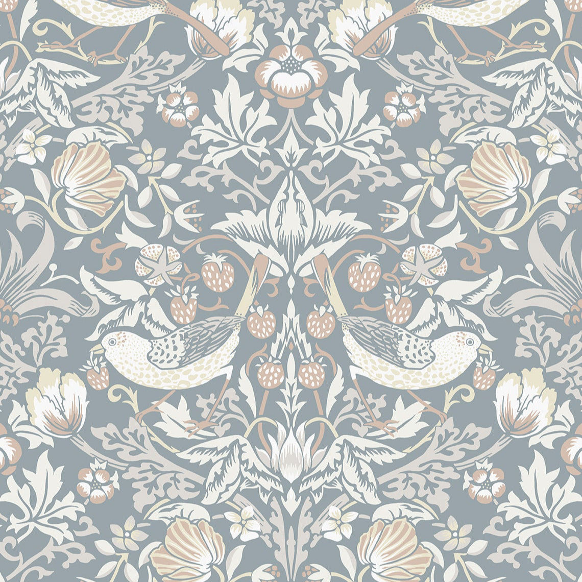 Fragaria Garden Wallpaper - Sea Green Designs