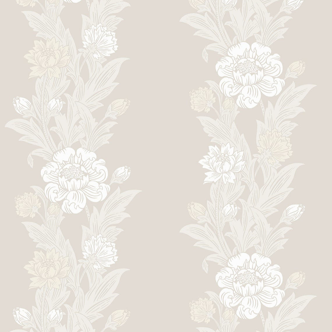 Blooming Stripe Wallpaper - Sea Green Designs