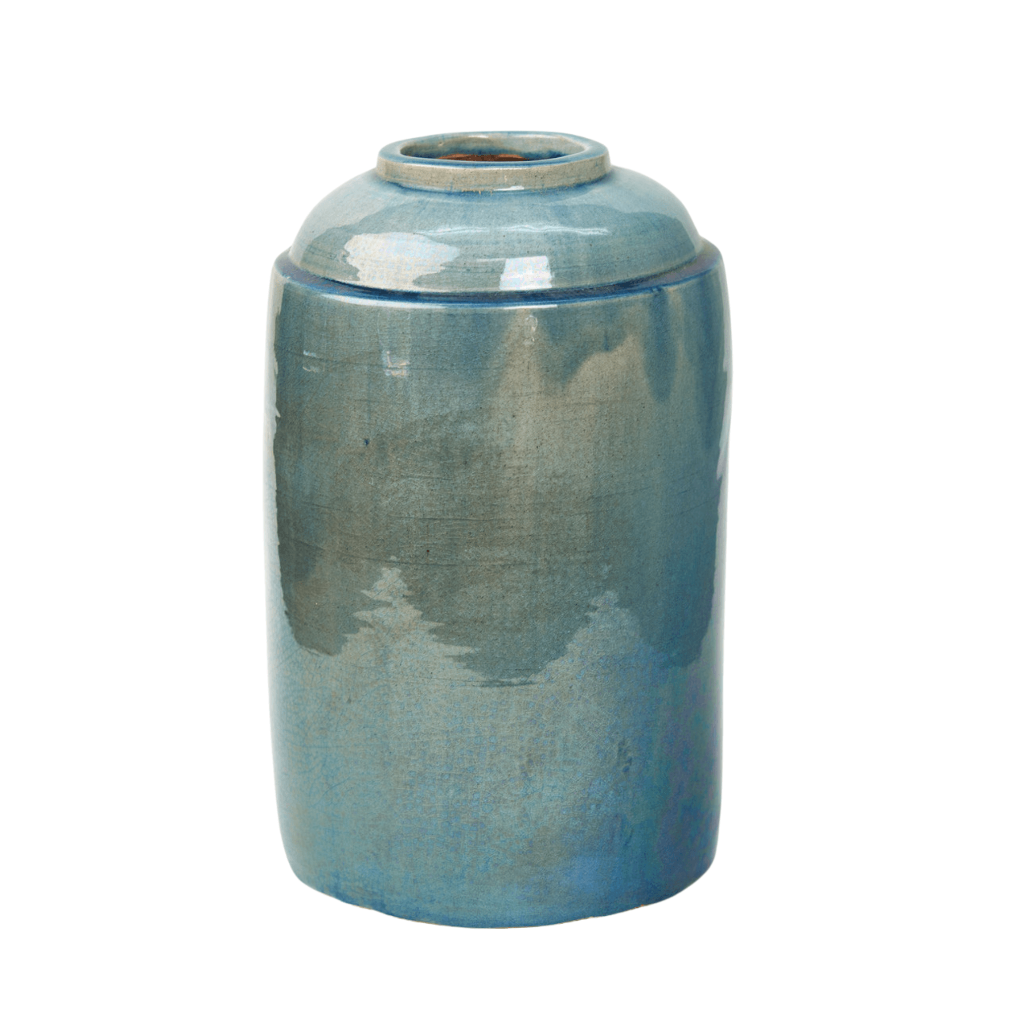 10" Blue-Green Vintage Style Tall Vase - Sea Green Designs