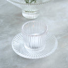 Pressed Clear Glass Small Plates, Set of 6 - Sea Green Designs
