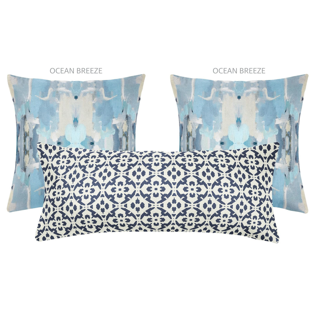 Porto Tiles Navy 14x36 Pillow - Sea Green Designs