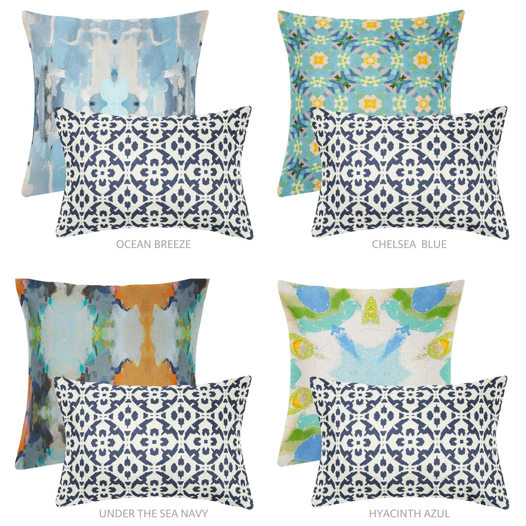 Porto Tiles Navy 14x20 Pillow - Sea Green Designs