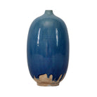 11” Vintage Style Blue Tall Vase Small Opening Large - Sea Green Designs