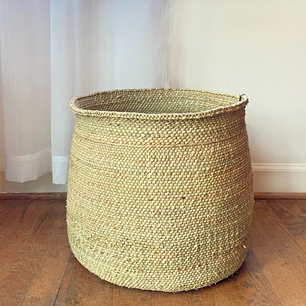 Iringa Basket Natural - Sea Green Designs