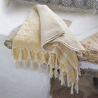 Hand loomed Linen Terry Bath Towel - Sea Green Designs