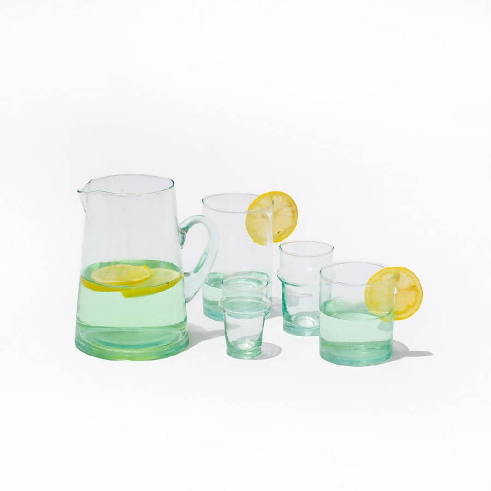 Large Recycled Beldi Glass - Sea Green Designs