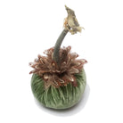 Sage Silk Velvet Pumpkin with Pheasant Feather Collar - Sea Green Designs