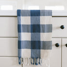 Ivory Navy Gingham Hand Towel - Sea Green Designs