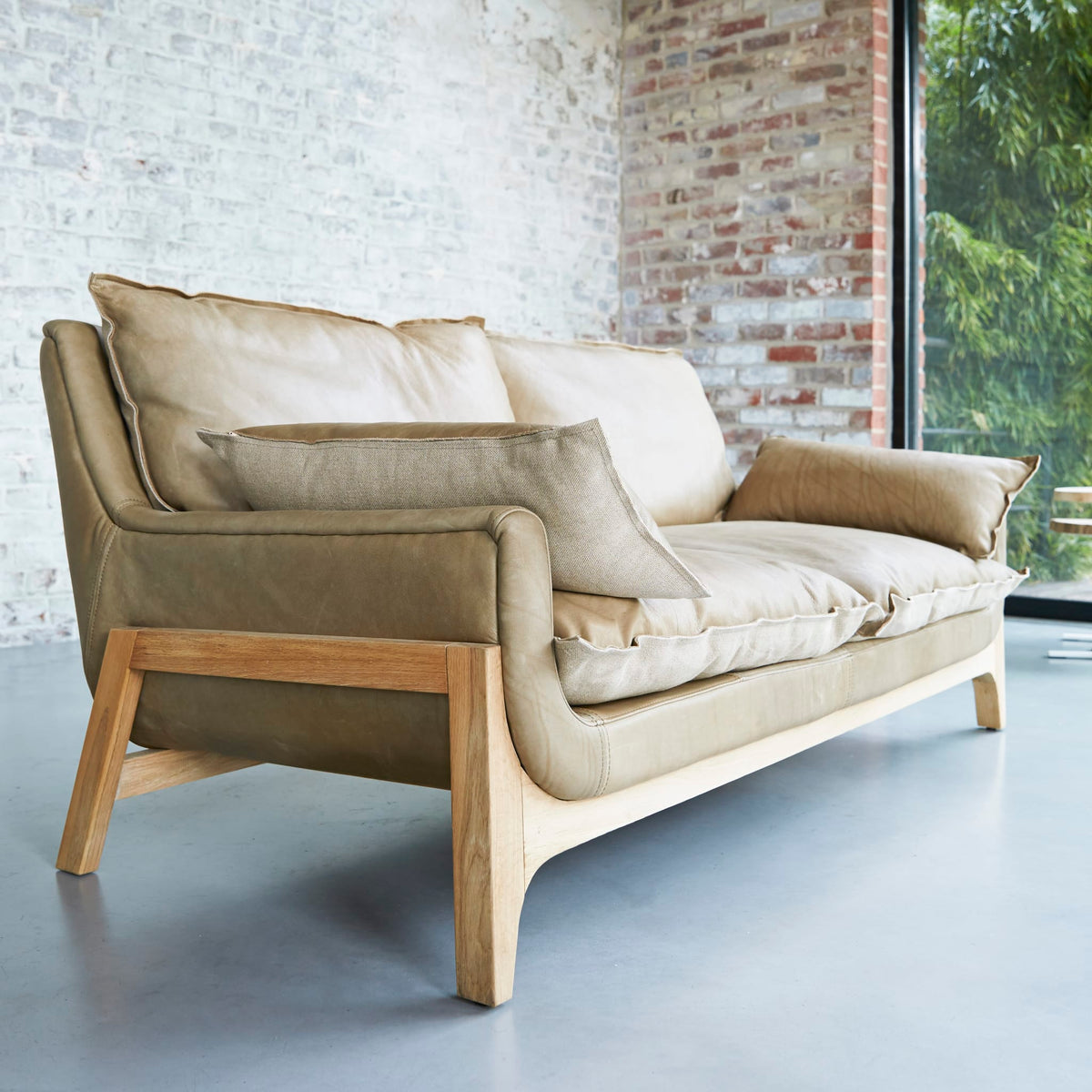 Woodnest - Solid Oak and Leather Cheyenne 2-Seat Sofa – image 7