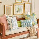Coral Gardens Embroidered 22x22 Pillow in Blue - Sea Green Designs
