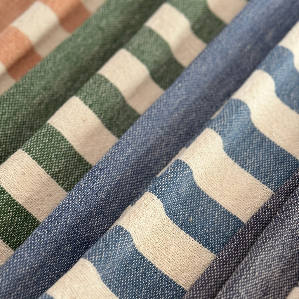 Olive Stripe Hand Towel - Sea GReen Designs