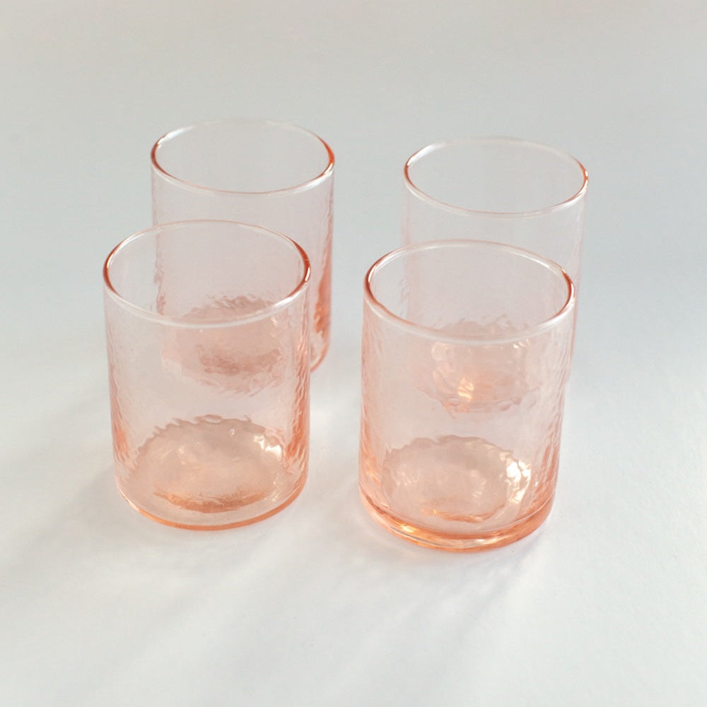 Recycled Hammered Glasses, Set of 4 - Sea Green Designs