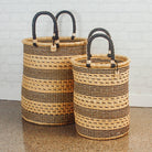  Laundry Hamper Natural Palette Bolga Baskets - Sea Green Designs