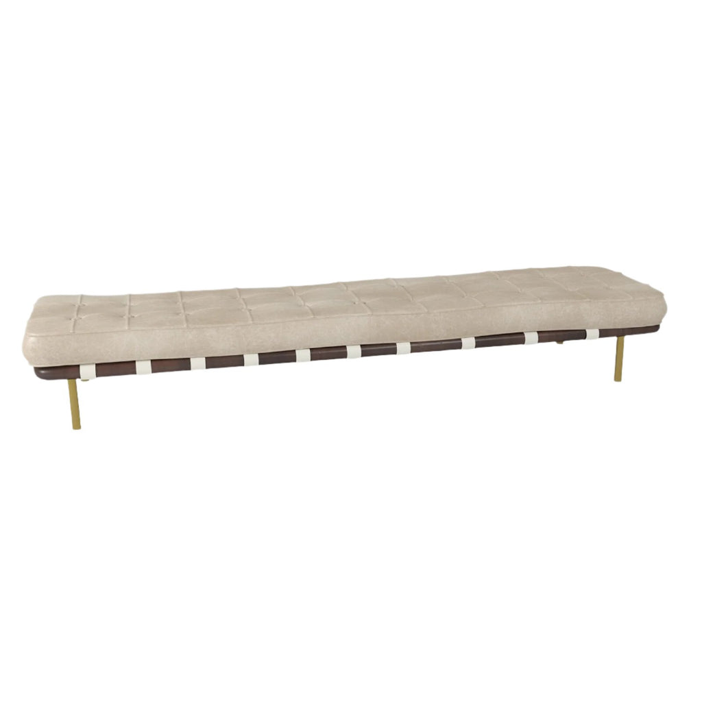 Tufted Gallery Bench - Sea Green Designs