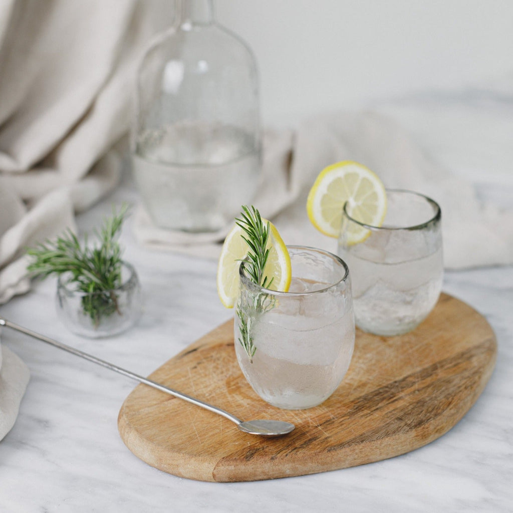 Pebbled Spirits Glasses, Set of 4 - Sea GReen Designs