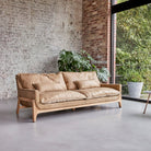 Woodnest - Solid Oak and Leather Cheyenne 3-Seat Sofa – image 3