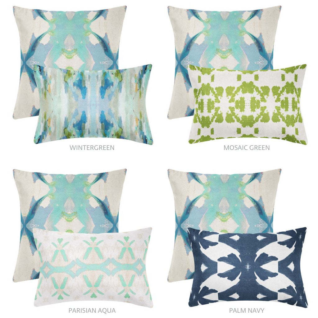 Jasmine Blue 22x22 Pillow - Sea Green Designs