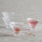 Pressed Clear Martini Glasses, Set of 4 - Sea Green Designs