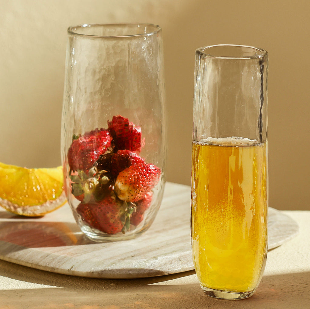 Pebbled Large Glasses, Set of 4 - Sea GReen Designs