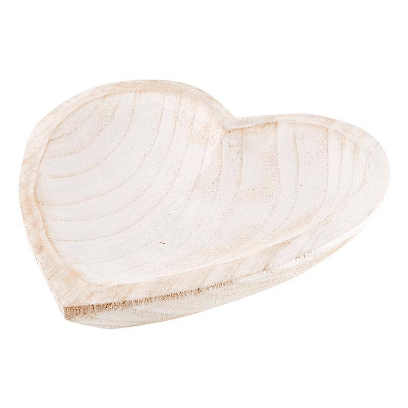 Carved Heart Bowl - White