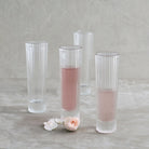 Pressed Clear Champagne Glasses, Set of 4 - Sea Green Designs