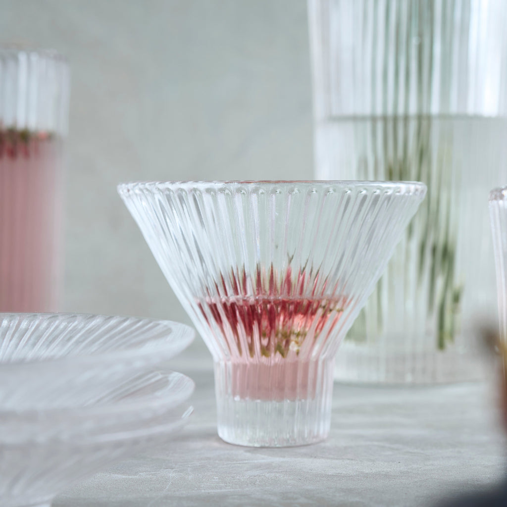 Pressed Clear Martini Glasses, Set of 4 - Sea Green Designs