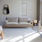 Woodnest - Solid Oak and Linen Fabric 3-Seat Sofa – image 7