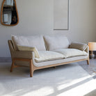 Woodnest - Solid Oak and Linen Fabric 3-Seat Sofa – image 4