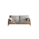 Woodnest - Solid Oak and Linen Fabric 2-Seat Sofa – image 9