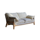 Woodnest - Solid Oak and Linen Fabric 2-Seat Sofa – image 11