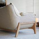 Woodnest - Solid Oak and Linen Fabric 2-Seat Sofa – image 2