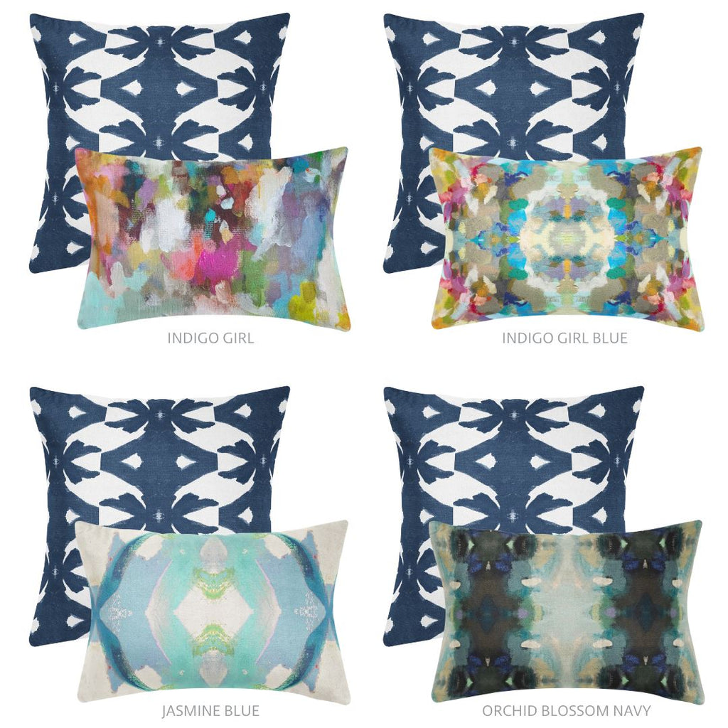 Palm Navy 22x22 Pillow - Sea Green Designs