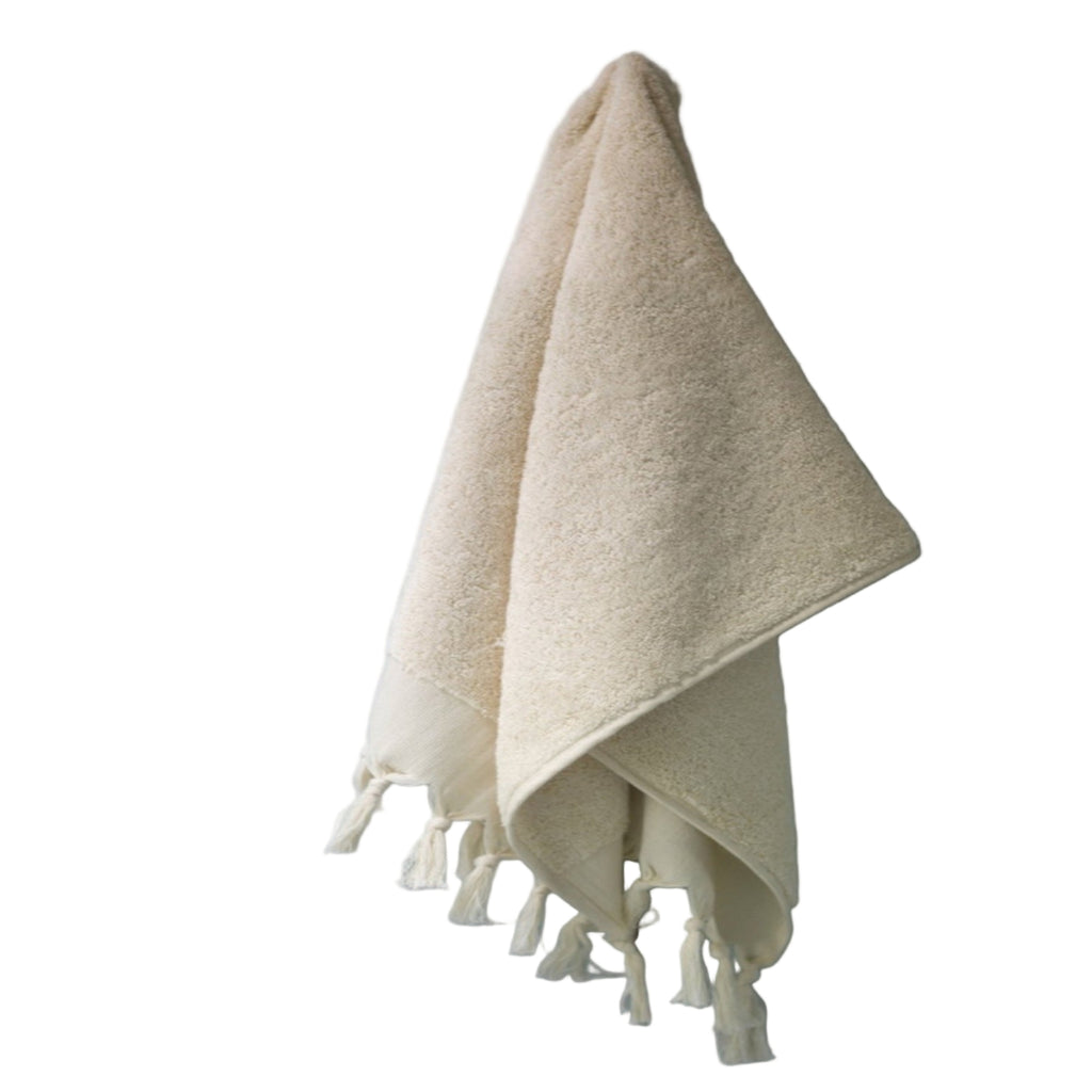 Plain Terry Hand Towel in White, Set of 2 - Sea Green Designs