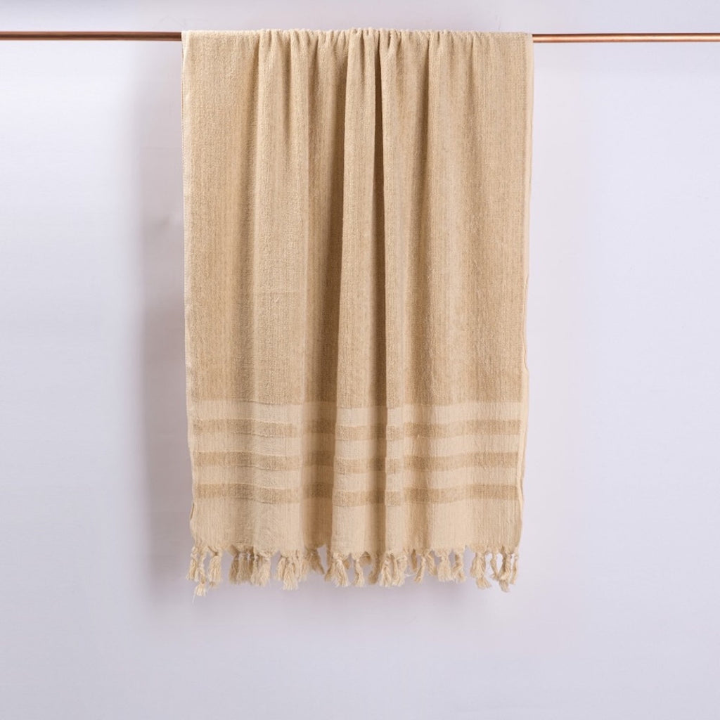 Hand loomed Linen Terry Bath Towel - Sea Green Designs