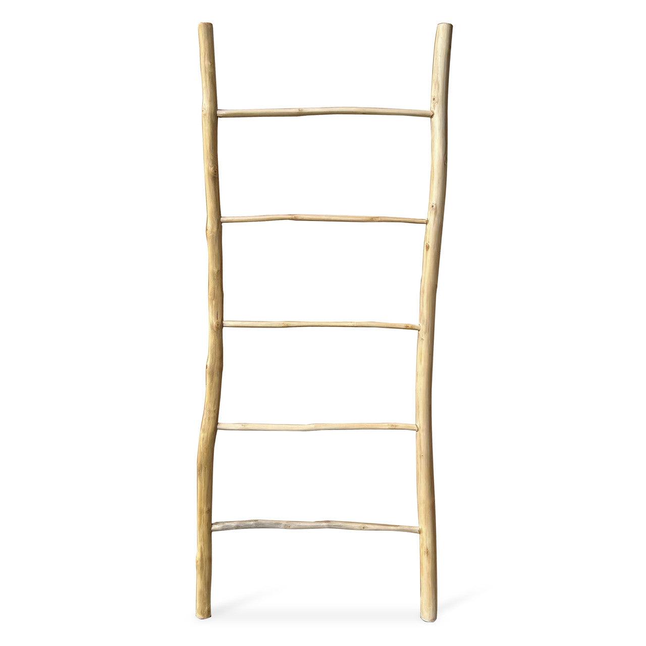 79" Bleached Teak Wood Ladder - Sea Green Designs