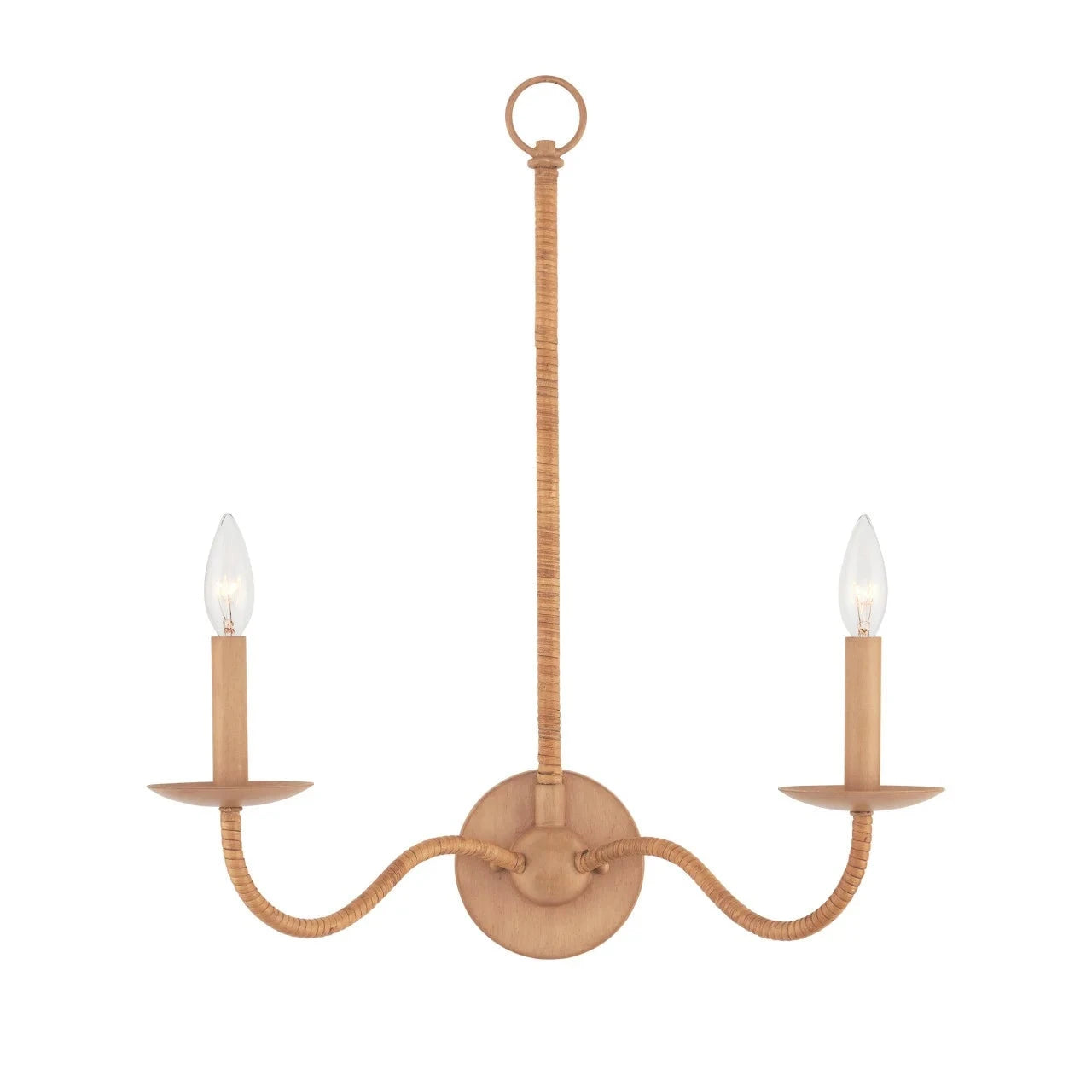 Saxon Double-Light Tan Wall Sconce - Sea Green Designs