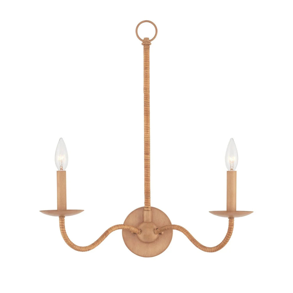 Saxon Double-Light Tan Wall Sconce - Sea Green Designs