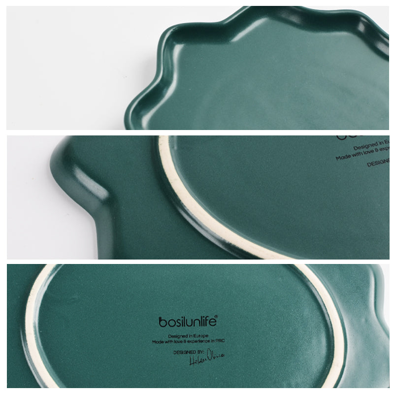 Forest Star Dinner Plate Recycled Ceramic Eco-Clay, Set of 4 - Sea Green Designs