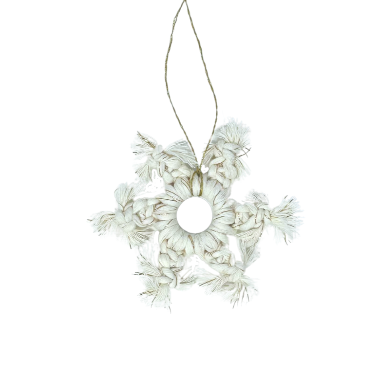 Snowflake Smiling Knots Ornament - Sea Green Designs 