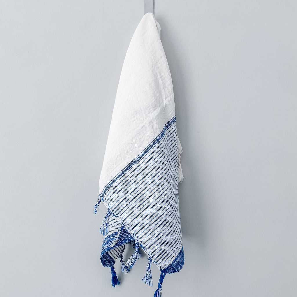 Ivory Blue Tribeca Hand Towel - Sea Green Designs