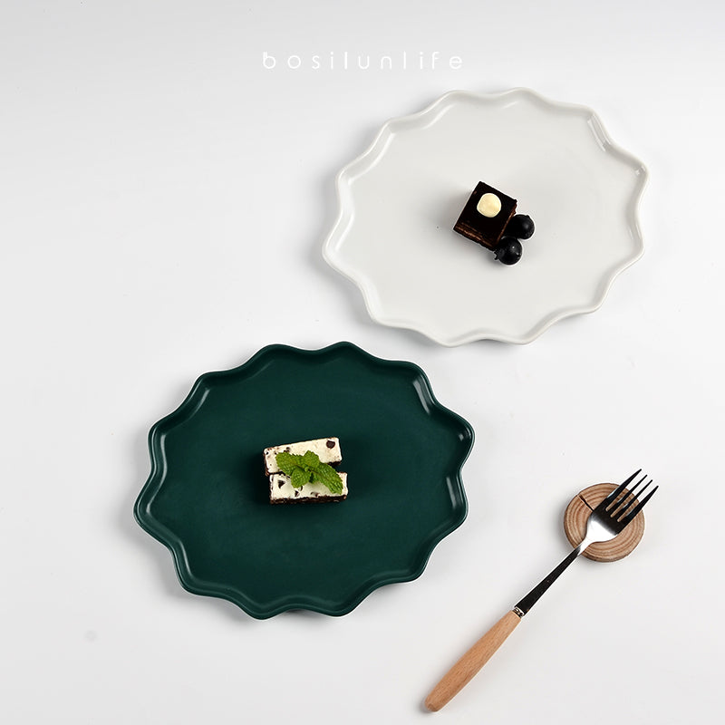 Forest Star Dinner Plate Recycled Ceramic Eco-Clay, Set of 4 - Sea Green Designs